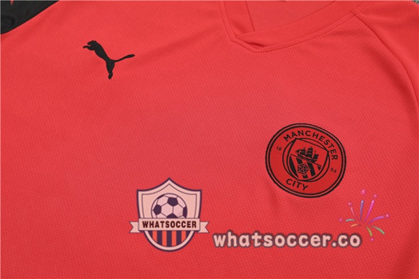 Manchester City Training T-Shirts + Shorts Red 2023-2024
