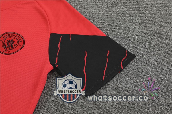 Manchester City Training T-Shirts + Shorts Red 2023-2024
