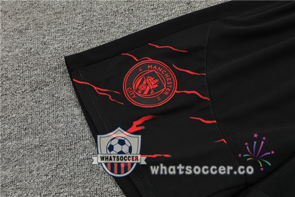 Manchester City Training T-Shirts + Shorts Red 2023-2024