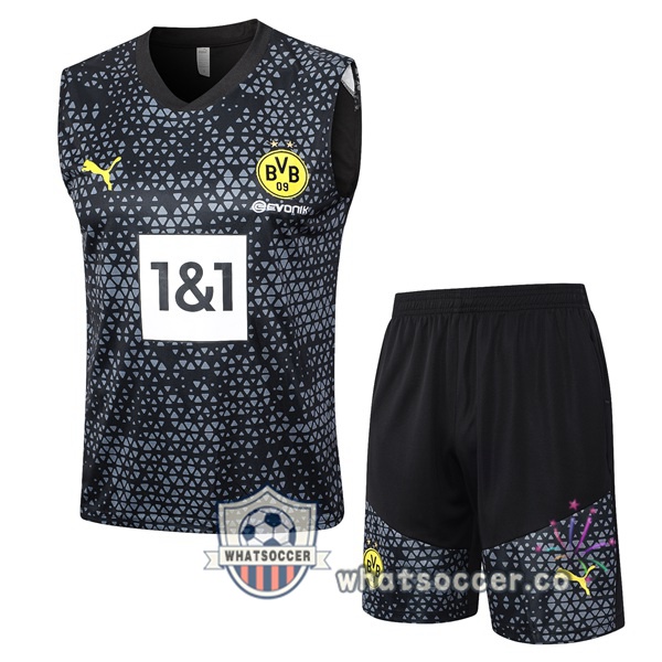Dortmund BVB Soccer Vest + Shorts Black 2023-2024