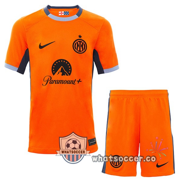 Inter Milan Kids Third Soccer Jerseys Orange 2023-2024