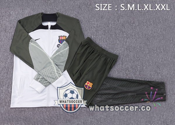 Training Jacket FC Barcelona White Green 2023-2024