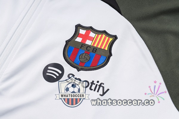 Training Jacket FC Barcelona White Green 2023-2024