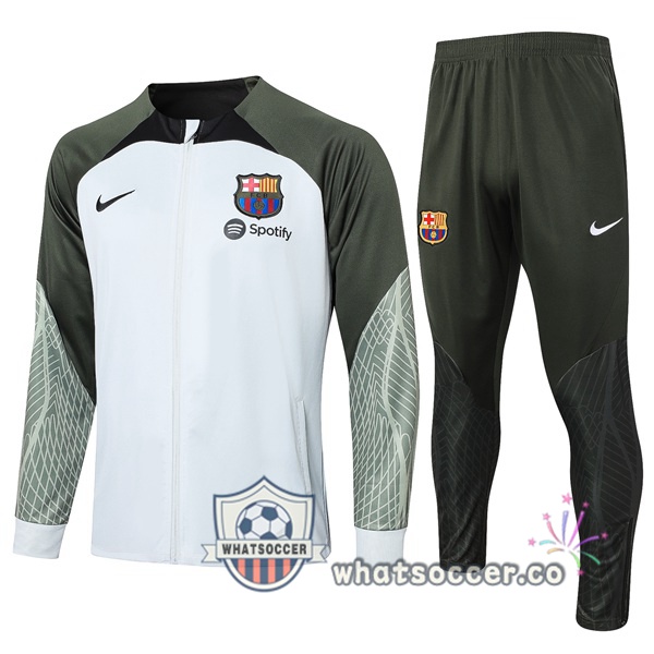 Training Jacket FC Barcelona White Green 2023-2024