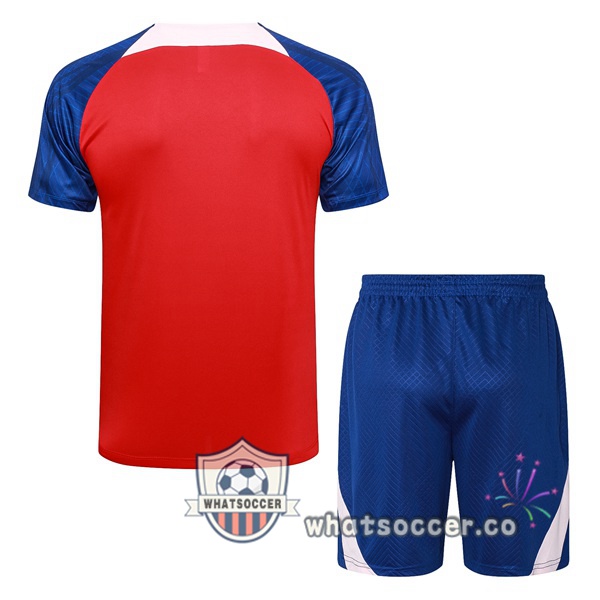 Atletico Madrid Training T-Shirts + Shorts Red Blue 2023-2024