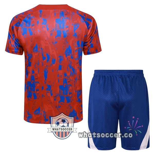Atletico Madrid Training T-Shirts + Shorts Red Blue 2023-2024