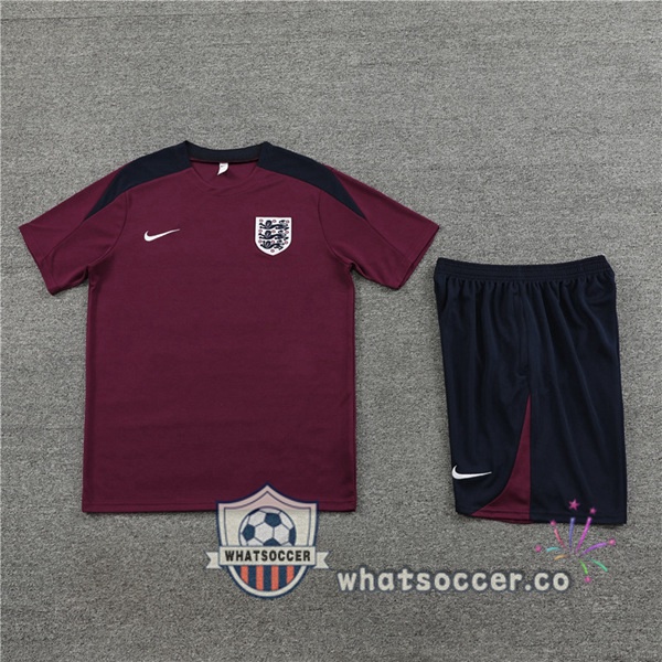 England Training T-Shirts + Shorts Red 2023-2024