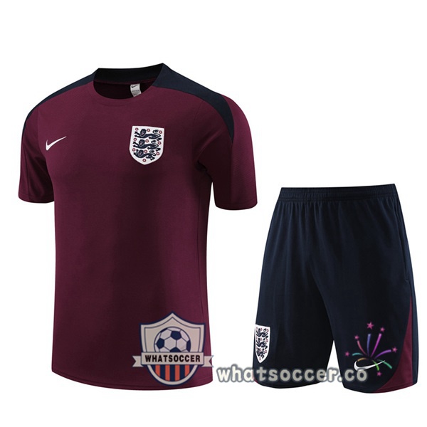 England Training T-Shirts + Shorts Red 2023-2024