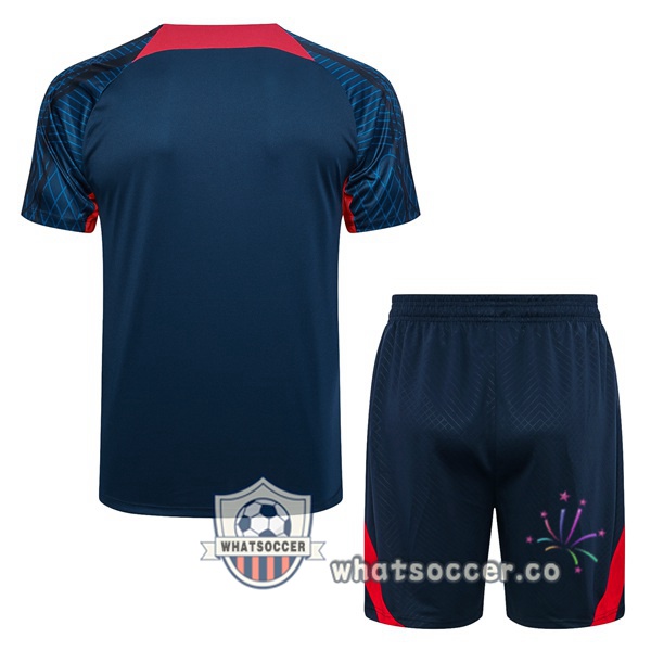 Paris PSG Training T-Shirts + Shorts Blue Royal 2023-2024