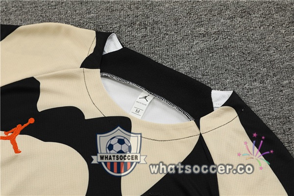 Paris PSG Training T-Shirts + Shorts Black Yellow 2023-2024