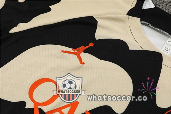 Paris PSG Training T-Shirts + Shorts Black Yellow 2023-2024