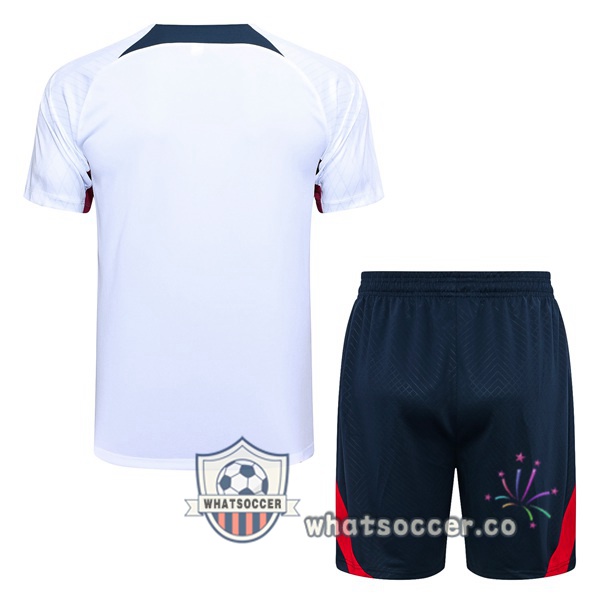 Paris PSG Training T-Shirts + Shorts White 2023-2024