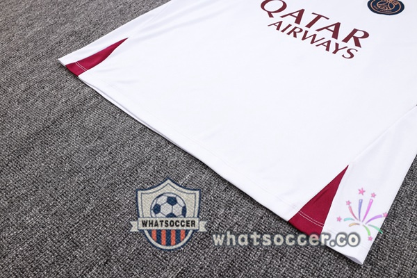 Paris PSG Training T-Shirts + Shorts White 2023-2024