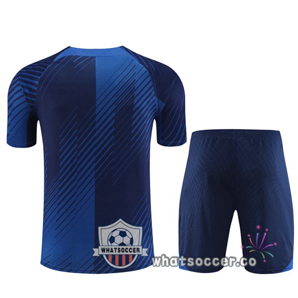 FC Barcelona Training T-Shirts + Shorts Blue 2023-2024