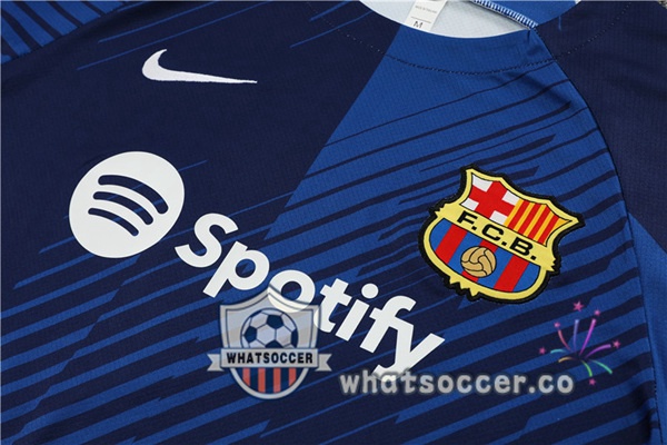 FC Barcelona Training T-Shirts + Shorts Blue 2023-2024