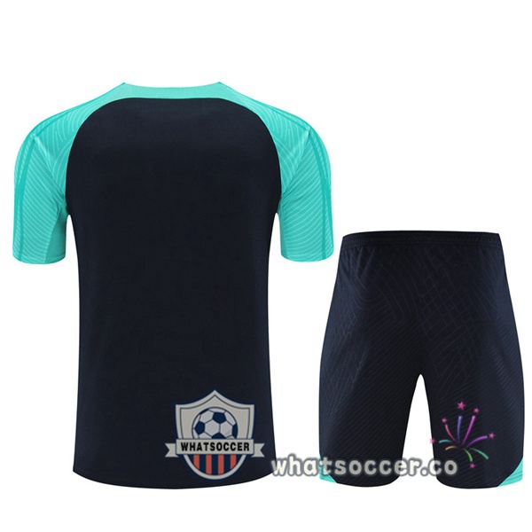 FC Barcelona Training T-Shirts + Shorts Green Blue Royal 2023-2024