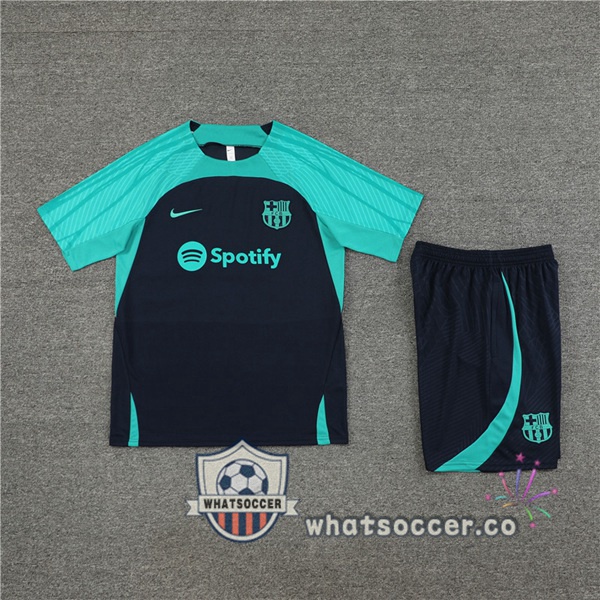 FC Barcelona Training T-Shirts + Shorts Green Blue Royal 2023-2024