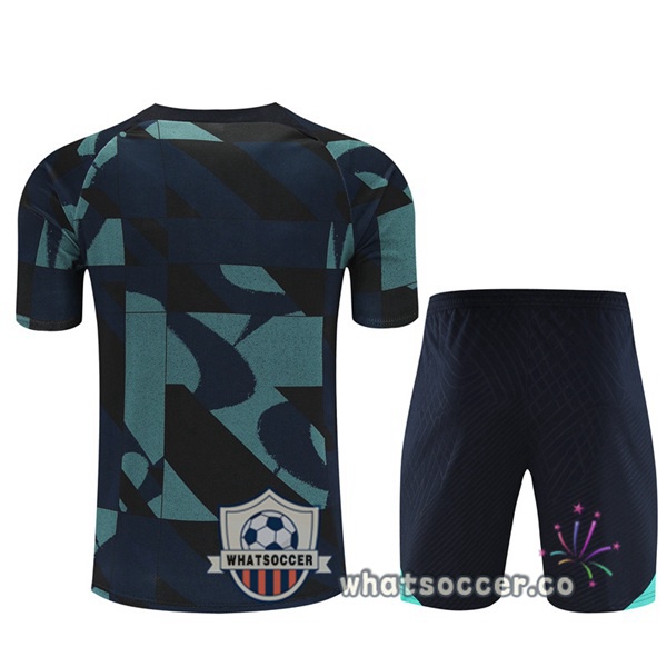 FC Barcelona Training T-Shirts + Shorts Green Blue Royal 2023-2024
