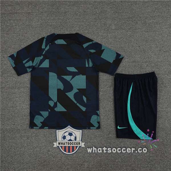 FC Barcelona Training T-Shirts + Shorts Green Blue Royal 2023-2024