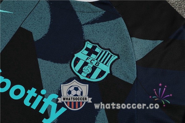 FC Barcelona Training T-Shirts + Shorts Green Blue Royal 2023-2024