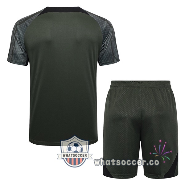 FC Barcelona Training T-Shirts + Shorts Green 2023-2024