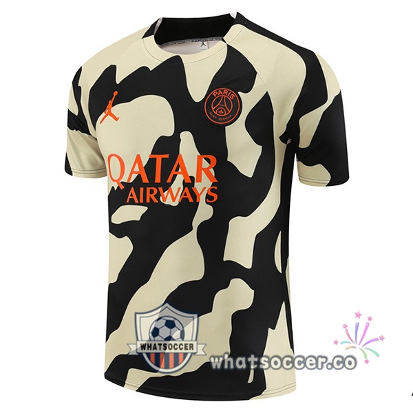 Paris PSG Training T-Shirts Black Yellow 2023-2024