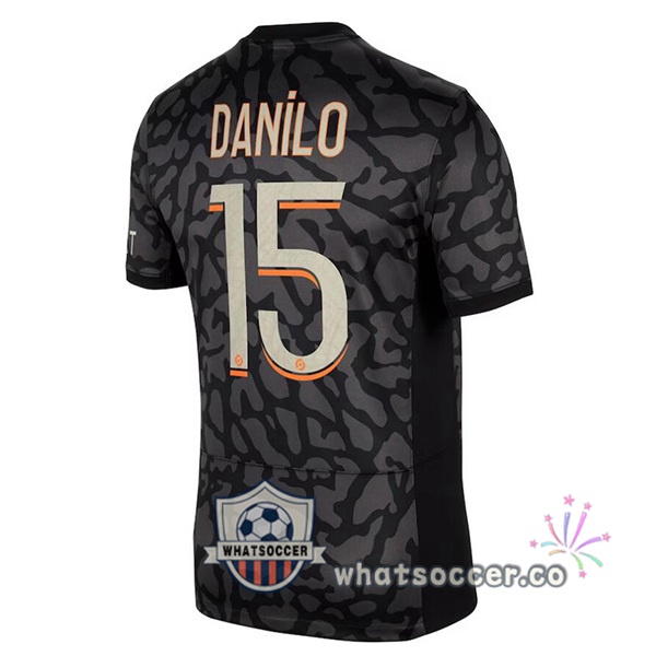 Paris PSG (Danilo 15) Third Soccer Jerseys Black 2023-2024