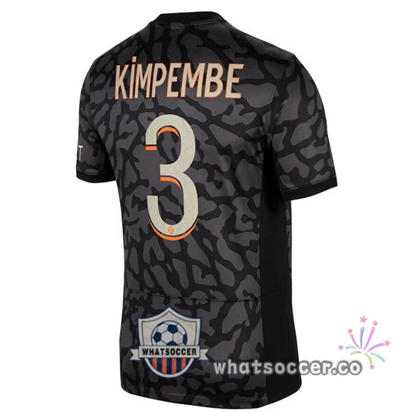Paris PSG (Kimpembe 3) Third Soccer Jerseys Black 2023-2024