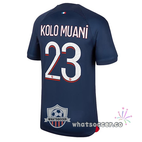 Paris PSG (Kolo Muani 23) Home Soccer Jerseys Blue Royal 2023-2024
