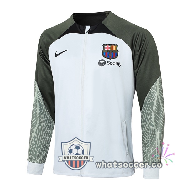 Soccer Jacket FC Barcelona White Green 2023-2024