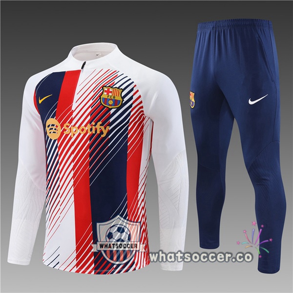 Tracksuit FC Barcelona Kids White Red Blue 2023-2024