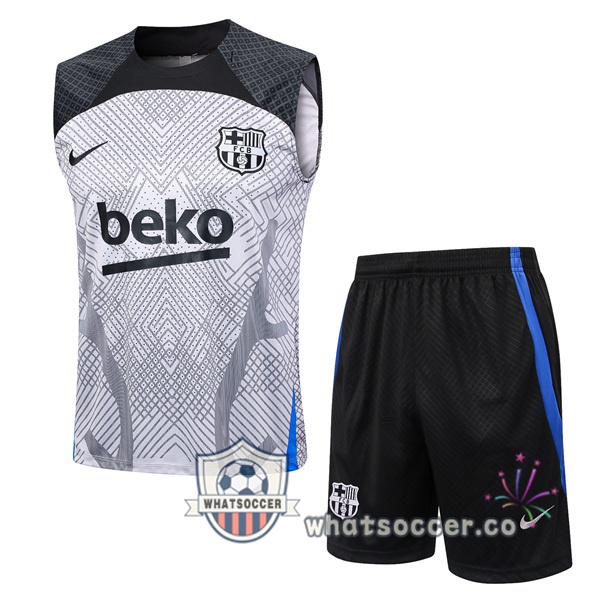 FC Barcelona Soccer Vest + Shorts Gray 2023-2024