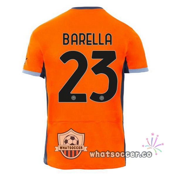 Inter Milan (BARELLA 23) Third Soccer Jerseys Orange 2023-2024