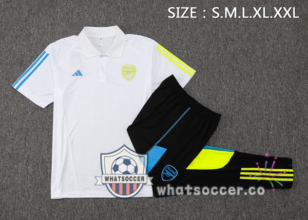 Training Polo Arsenal + Pants White 2023-2024