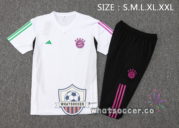 Bayern Munich Training T-Shirts + Shorts White 2023-2024