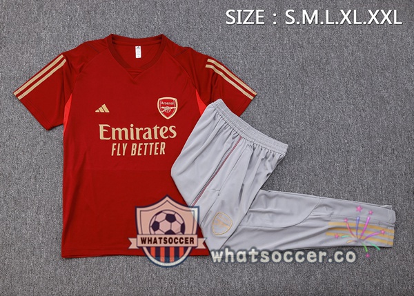 Arsenal Training T-Shirts + Shorts Red 2023-2024