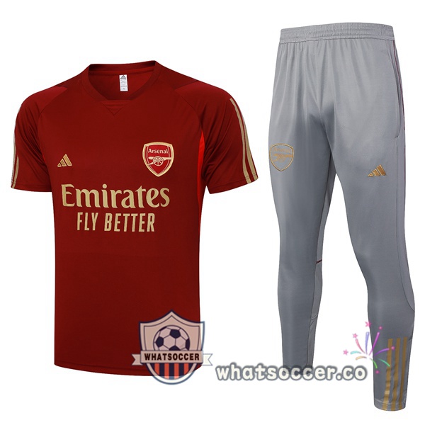 Arsenal Training T-Shirts + Shorts Red 2023-2024