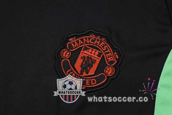 Manchester United Training T-Shirts + Shorts Black Red 2023-2024