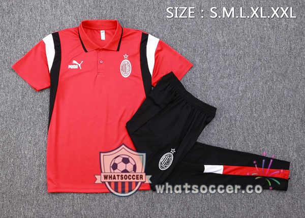 Training Polo AC Milan + Pants Red 2023-2024