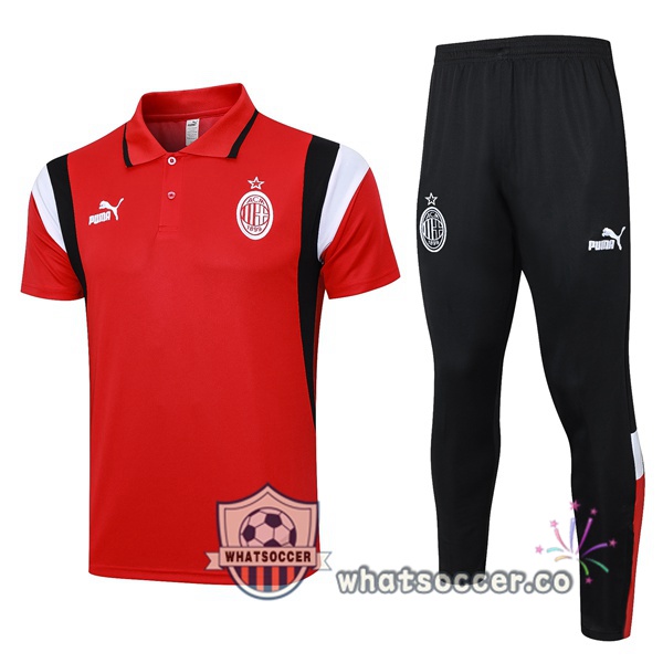 Training Polo AC Milan + Pants Red 2023-2024