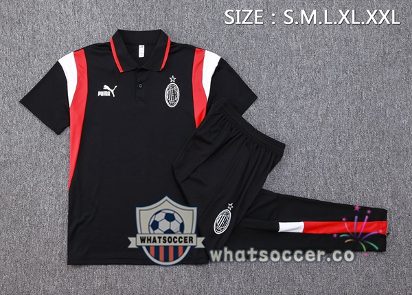 Training Polo AC Milan + Pants Black 2023-2024