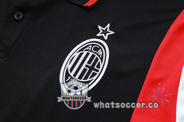 Training Polo AC Milan + Pants Black 2023-2024