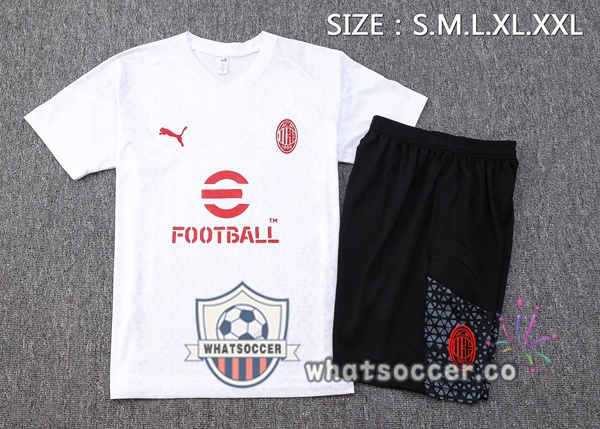 AC Milan Training T-Shirts + Shorts White 2023-2024
