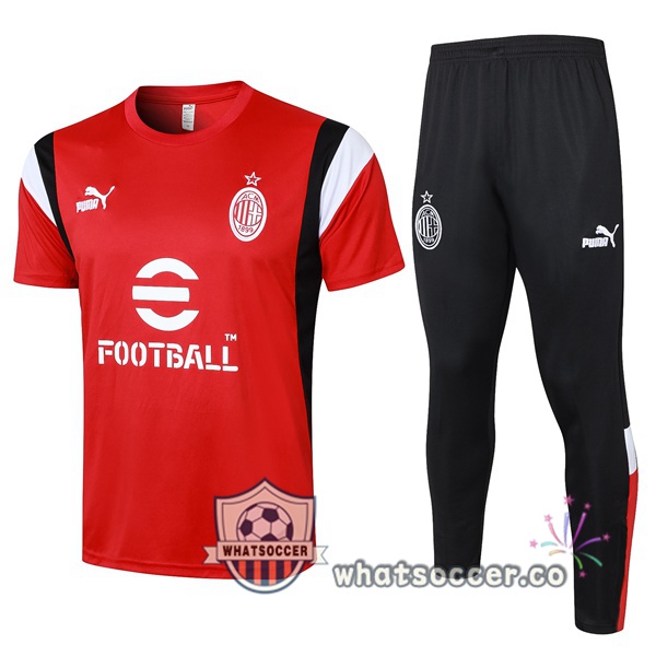 AC Milan Training T-Shirts + Pants Red 2023-2024