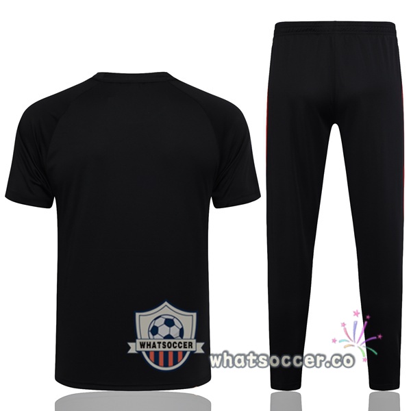 AC Milan Training T-Shirts + Pants Black Red 2023-2024