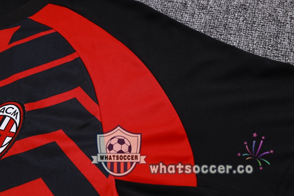 AC Milan Training T-Shirts + Pants Black Red 2023-2024