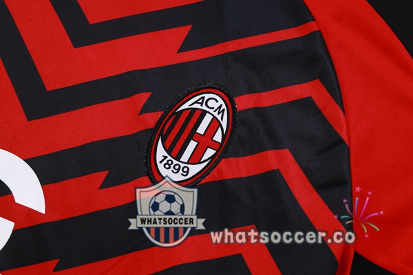 AC Milan Training T-Shirts + Pants Black Red 2023-2024