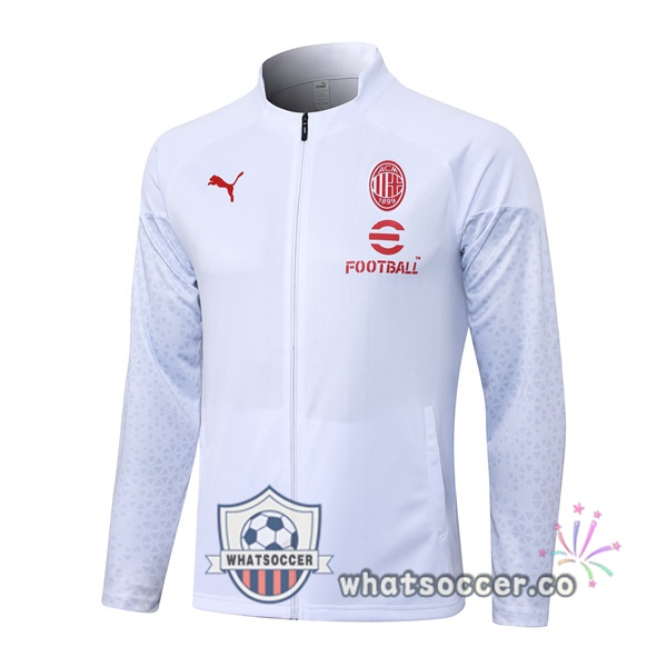 Soccer Jacket AC Milan White 2023-2024
