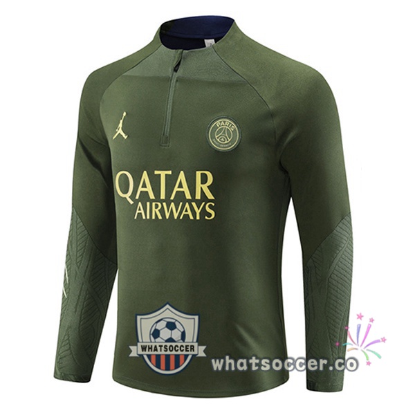 Soccer Sweater JORDAN Paris PSG Green 2023-2024