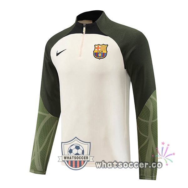 Soccer Sweater FC Barcelona White Green 2023-2024